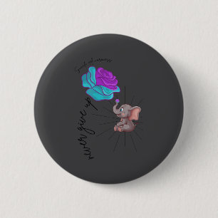 Suicide Awareness Flower Elephant Ribbon Graphic  6 Cm Round Badge