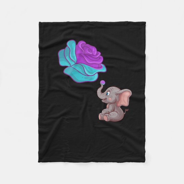 Suicide Awareness Flower Elephant Ribbon Graphic  Fleece Blanket (Front)