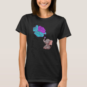 Suicide Awareness Flower Elephant Ribbon Graphic  T-Shirt