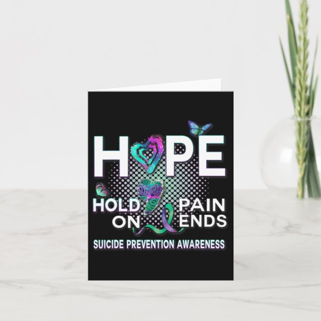 Suicide Awareness Hope Acronym Hold On Pain Ends G Card (Front)