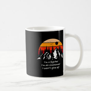 Suicide Awareness I Am A Fighter Retro Sunset Depr Coffee Mug