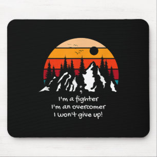 Suicide Awareness I Am A Fighter Retro Sunset Depr Mouse Pad