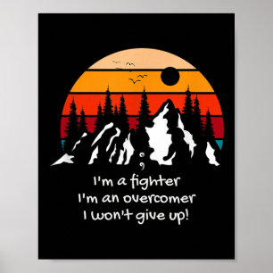 Suicide Awareness I Am A Fighter Retro Sunset Depr Poster