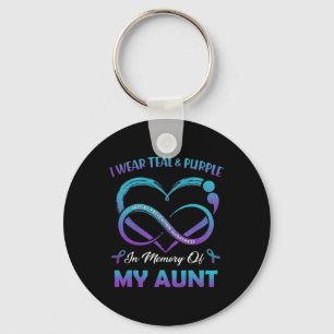 Suicide Awareness I Wear Teal And Purple In Memory Key Ring