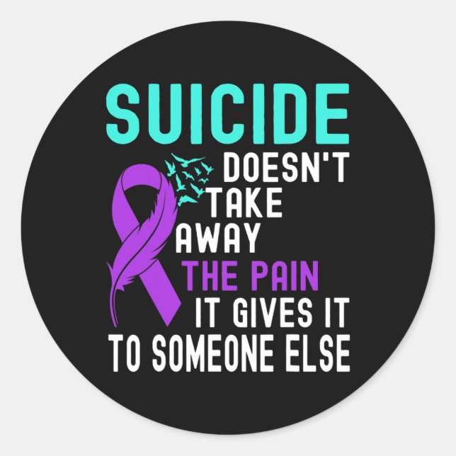Suicide Awareness Mental Health Suicide Prevention Classic Round Sticker (Front)