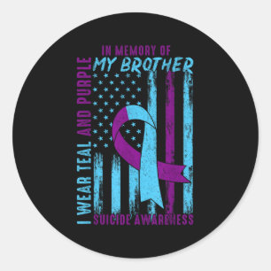 Suicide Awareness Month America Flag In Memory Of  Classic Round Sticker
