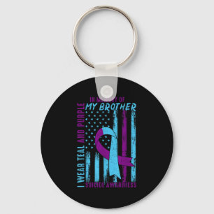 Suicide Awareness Month America Flag In Memory Of  Key Ring