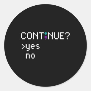 Suicide Awareness Month Gaming Mental Health Retro Classic Round Sticker