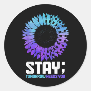 Suicide Awareness Month Stay Mental Health S _1 Classic Round Sticker