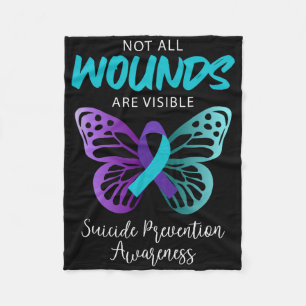 Suicide Awareness Not All Wounds Are Visible Fleece Blanket