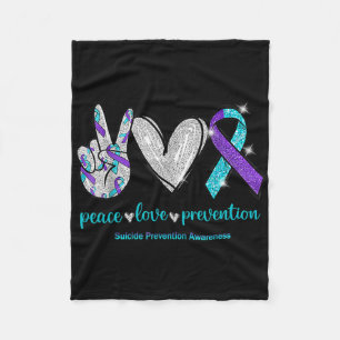 Suicide Awareness Peace Love Prevention 1  Fleece Blanket