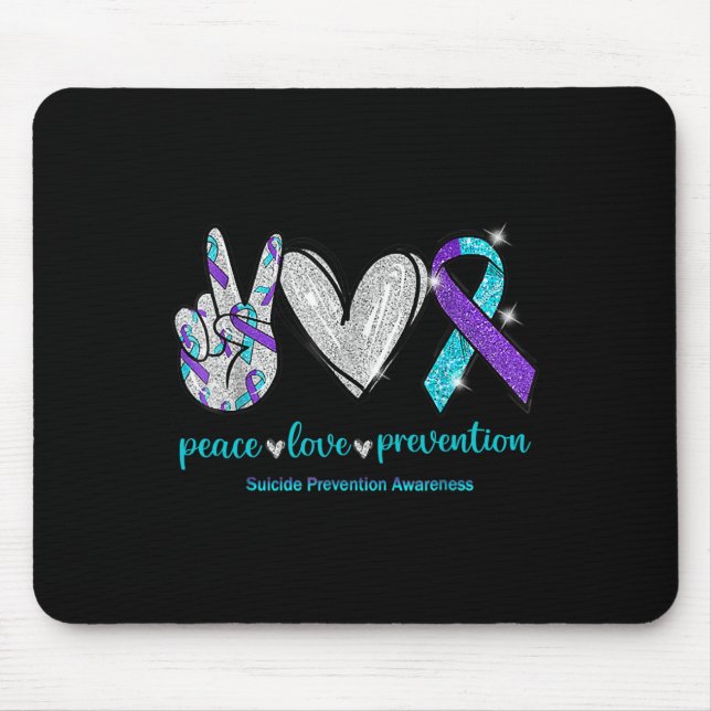 Suicide Awareness Peace Love Prevention 1  Mouse Pad (Front)