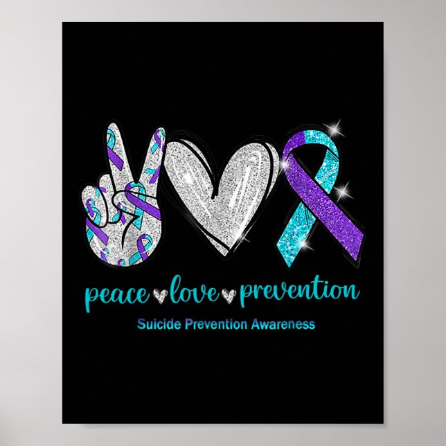 Suicide Awareness Peace Love Prevention 1  Poster (Front)