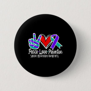 Suicide Awareness Peace Love Prevention Purple 6 Cm Round Badge