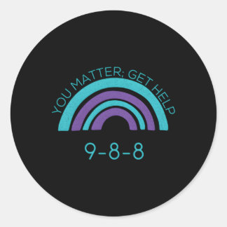 Suicide Awareness Prevention 988 Classic Round Sticker
