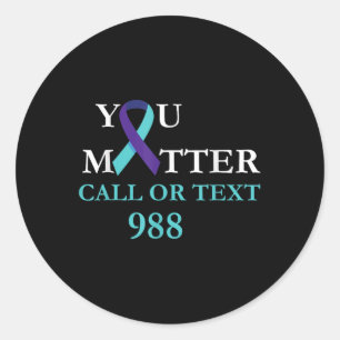 Suicide Awareness Prevention 988 Hotline Shirt - Y Classic Round Sticker