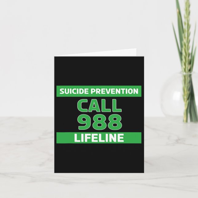 Suicide Awareness - Prevention Lifeline 988  Card (Front)