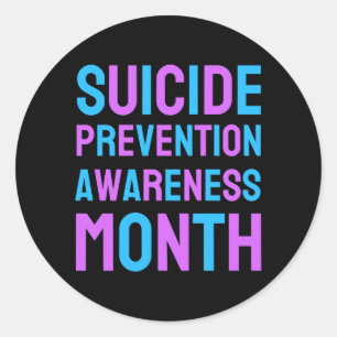 Suicide Awareness Prevention Rainbow Heart Mum Dad Classic Round Sticker