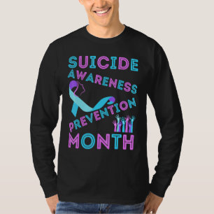 Suicide Awareness Prevention Rainbow Heart Mum Dad T-Shirt