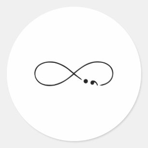 Suicide Awareness Prevention Semicolon Mental Heal Classic Round Sticker