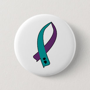 Suicide Awareness Ribbon 6 Cm Round Badge