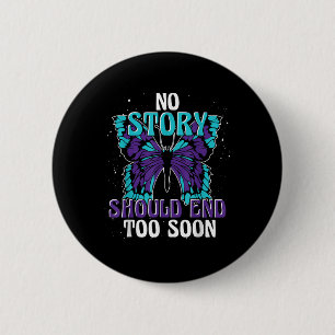 Suicide Awareness Ribbon Butterfly Suicide 6 Cm Round Badge