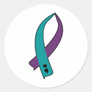 Suicide Awareness Ribbon Classic Round Sticker