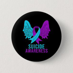 Suicide Awareness Ribbon Mental Health Depression 6 Cm Round Badge