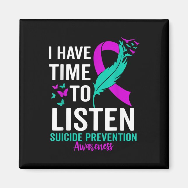 Suicide Awareness Ribbon Mental Health Suicide Pre Magnet (Front)
