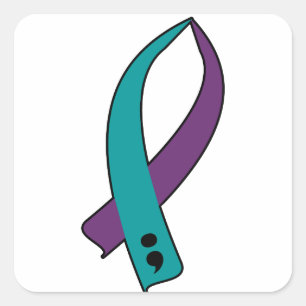 Suicide Awareness Ribbon Square Sticker