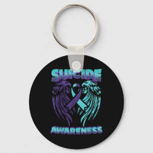 Suicide Awareness Ribbon Wings Suicide Prevention  Key Ring