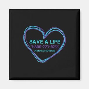 Suicide Awareness Save A Life Teal Purple Love Hea Magnet