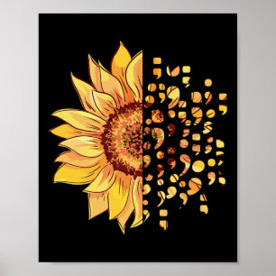 Suicide Awareness Semicolon Depression Mental Heal Poster