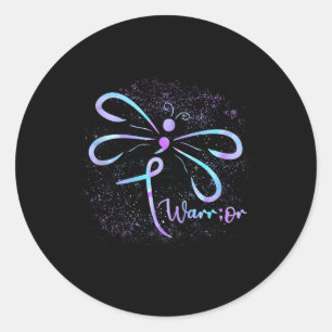 Suicide Awareness Semicolon Dragonfly Mental Healt Classic Round Sticker
