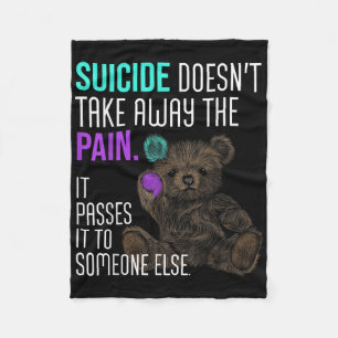 Suicide Awareness Semicolon Mental Health Positive Fleece Blanket