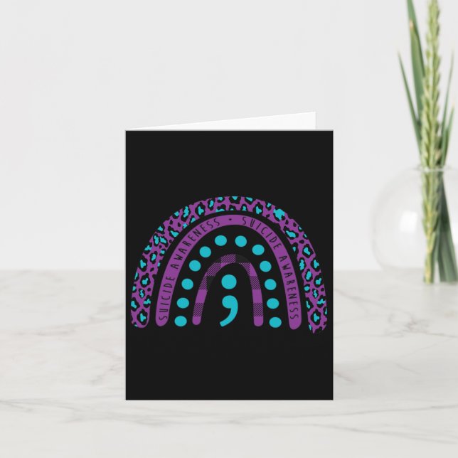 Suicide Awareness Semicolon - Suicide Prevention A Card (Front)