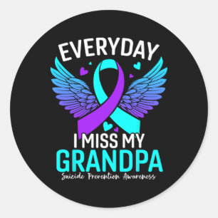 Suicide Awareness Shirt Grandpa Suicide Prevention Classic Round Sticker