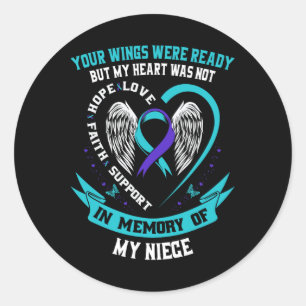 Suicide Awareness Shirt Niece Aunt Uncle Preventio Classic Round Sticker