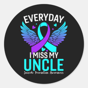 Suicide Awareness Shirt Uncle Suicide Prevention A Classic Round Sticker