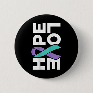 Suicide Awareness - Sideways Hope Love Prevention  6 Cm Round Badge