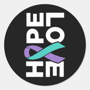 Suicide Awareness - Sideways Hope Love Prevention Classic Round Sticker