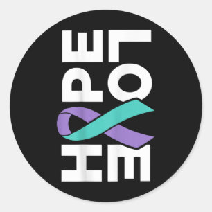 Suicide Awareness - Sideways Hope Love Prevention  Classic Round Sticker