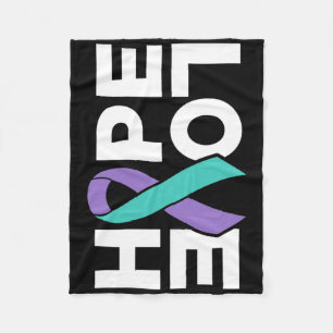 Suicide Awareness - Sideways Hope Love Prevention  Fleece Blanket
