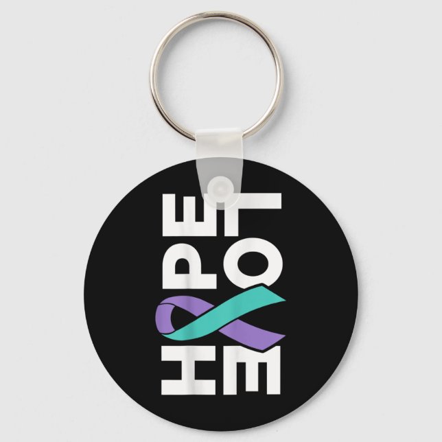 Suicide Awareness - Sideways Hope Love Prevention  Key Ring (Front)