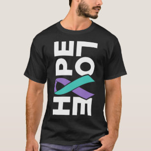 Suicide Awareness - Sideways Hope Love Prevention  T-Shirt