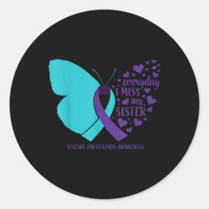 Suicide Awareness Sister Loving Memory Suicide Pre Classic Round Sticker