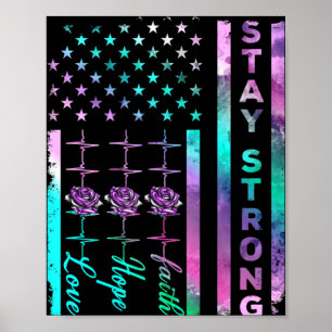 Suicide Awareness Stay Strong US American Distress Poster