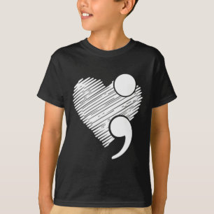 Suicide Awareness - Suicide Prevention Heart Semic T-Shirt