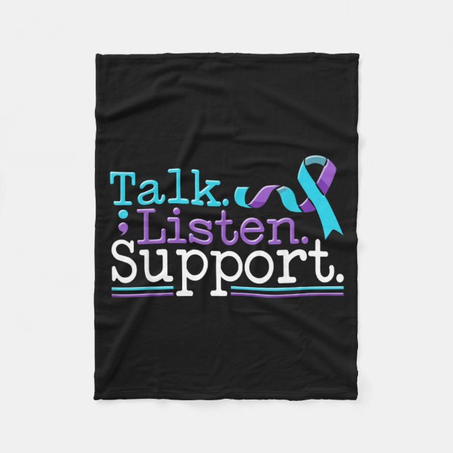 Suicide Awareness Suicide Prevention Support Fleece Blanket (Front)