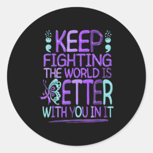 Suicide Awareness Suicide Prevention Suprt Survivo Classic Round Sticker